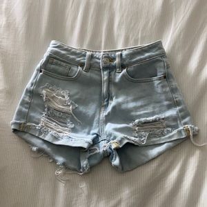High rise distressed pacsun mom jean shorts